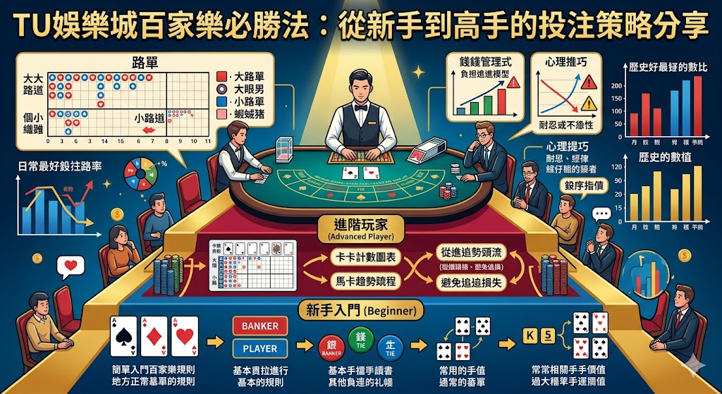 TU娛樂城百家樂必勝法：從新手到高手的投注策略分享。